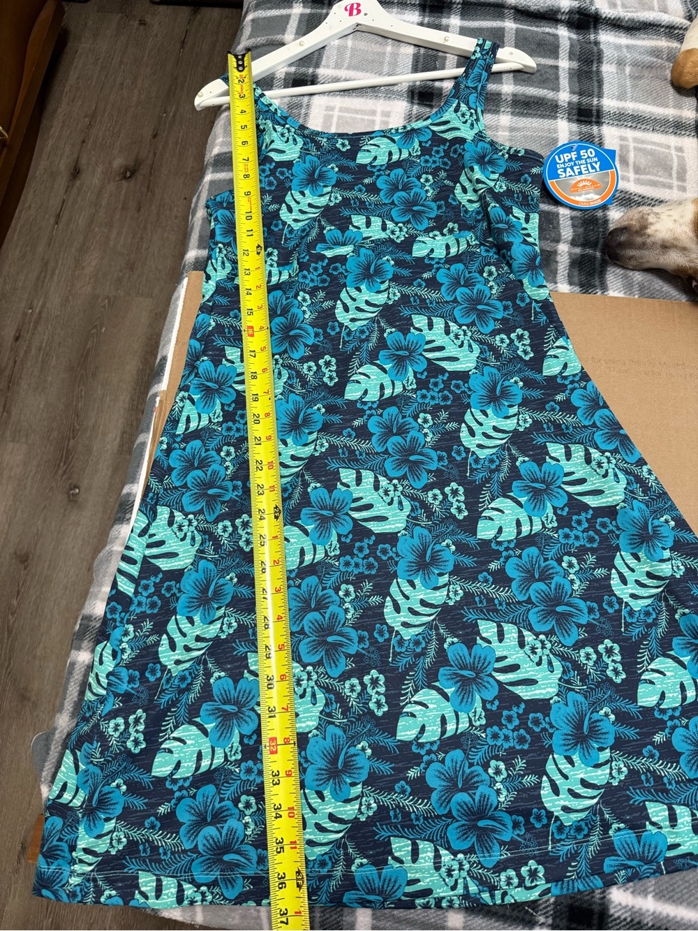 NWT COLUMBIA BLUE FLORAL SLEEVELESS OMNI-Shade UPF50 Dress Resortwear Beach - Picture 8 of 8
